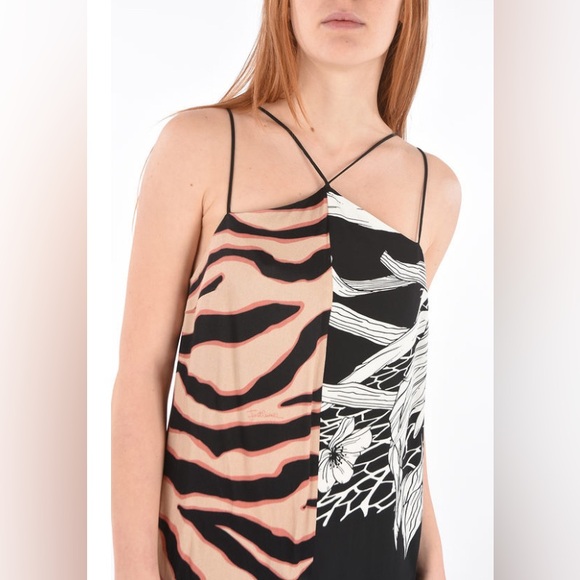 Just Cavalli Double Patterned Maxi Dress With Crisscross Straps Size 38 NWT - Picture 3 of 13